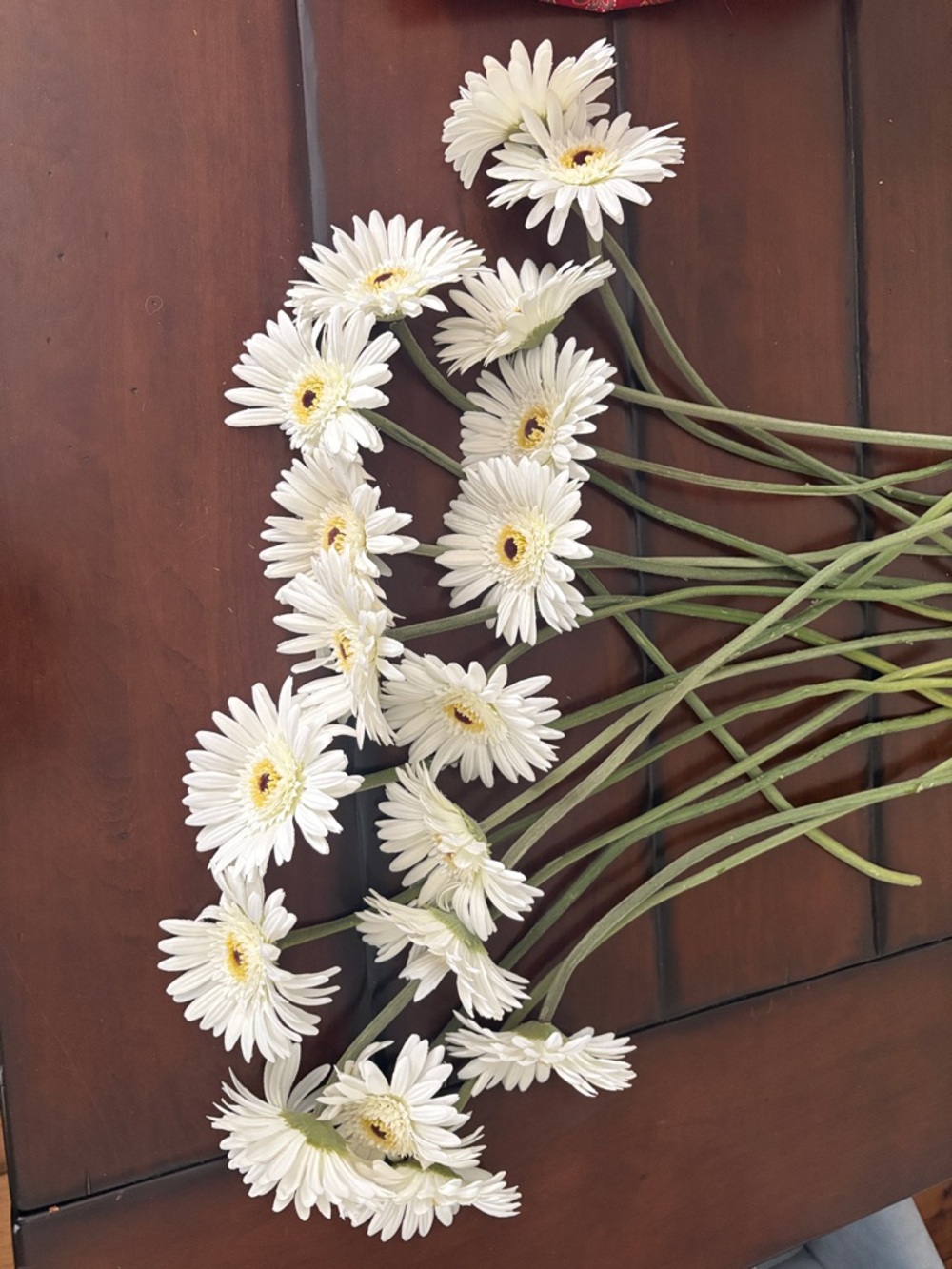 White Artificial Gerbera Daisy Stem Bouquet - Home Accents